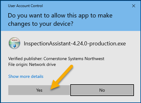 User Account Control prompt
