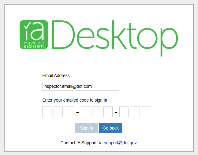 screen shot of form used to enter single-use token from email