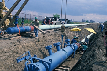 Gas line construction