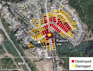 Impact Area – Natural Gas Transmission Pipeline Explosion – San Bruno, CA Impact Area – Natural Gas Transmission Pipeline Explosion – San Bruno, CA
